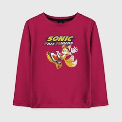 Лонгслив хлопковый детский Майлз Тейлз Прауэр Sonic Free Riders, цвет: маджента