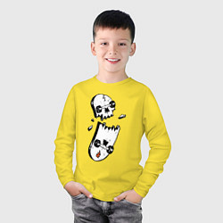 Лонгслив хлопковый детский Skateboard Skull Иллюзия Hype, цвет: желтый — фото 2