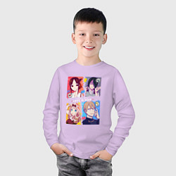 Лонгслив хлопковый детский Госпожа Кагуя: В любви как на войне Love is War, цвет: лаванда — фото 2