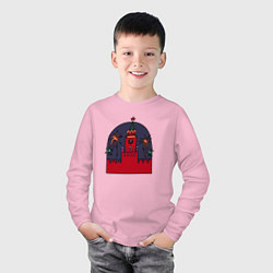 Лонгслив хлопковый детский Москва Кремль Салют, цвет: светло-розовый — фото 2