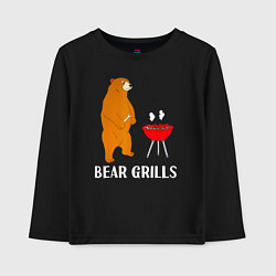 Лонгслив хлопковый детский Bear Grills Беар Гриллс, цвет: черный