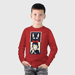 Лонгслив хлопковый детский Kiki Service, цвет: красный — фото 2