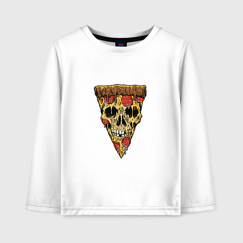 Детский лонгслив Pizza - Skull / Белый – фото 1