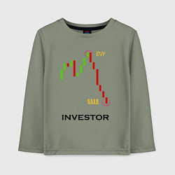 Лонгслив хлопковый детский Investor, цвет: авокадо