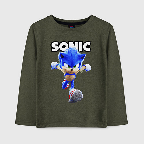 Детский лонгслив Sonic the Hedgehog 2 / Меланж-хаки – фото 1