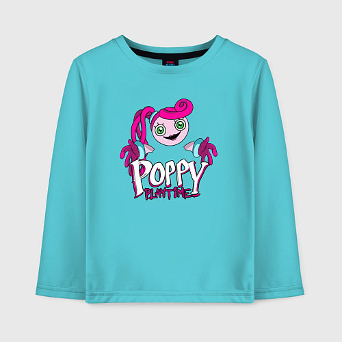 Детский лонгслив Poppy Playtime Мама Длинные Ноги / Бирюзовый – фото 1