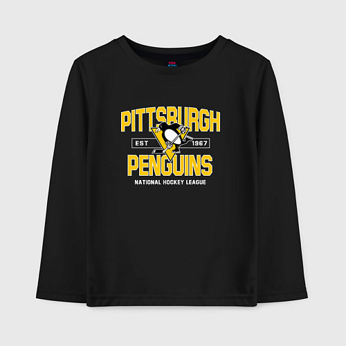 Детский лонгслив Pittsburgh Penguins Питтсбург Пингвинз / Черный – фото 1