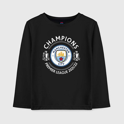 Детский лонгслив Manchester City Champions 2122 / Черный – фото 1