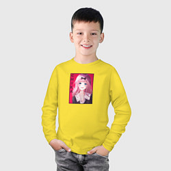 Лонгслив хлопковый детский Улыбка Чики арт, цвет: желтый — фото 2