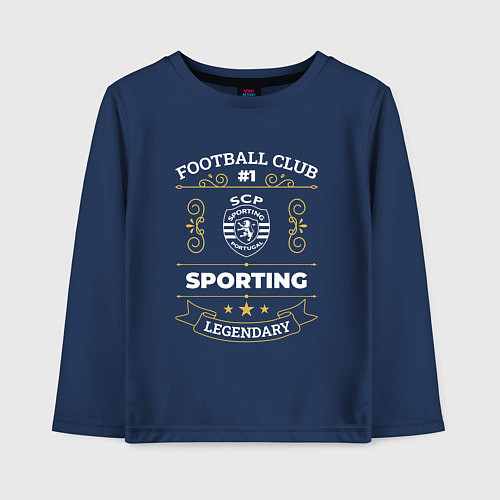 Детский лонгслив Sporting: Football Club Number 1 / Тёмно-синий – фото 1