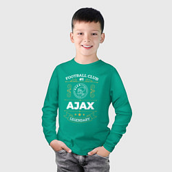 Лонгслив хлопковый детский Ajax: Football Club Number 1, цвет: зеленый — фото 2
