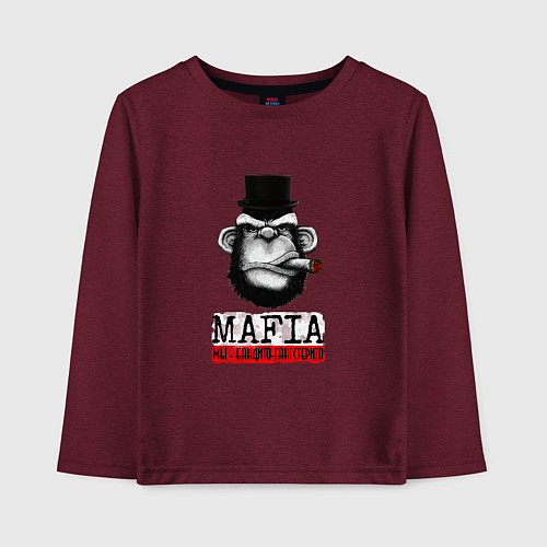 Детский лонгслив Мафия - Mafia / Меланж-бордовый – фото 1