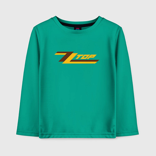 Детский лонгслив ZZ top logo / Зеленый – фото 1