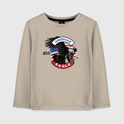 Лонгслив хлопковый детский Американский орел USA, цвет: миндальный