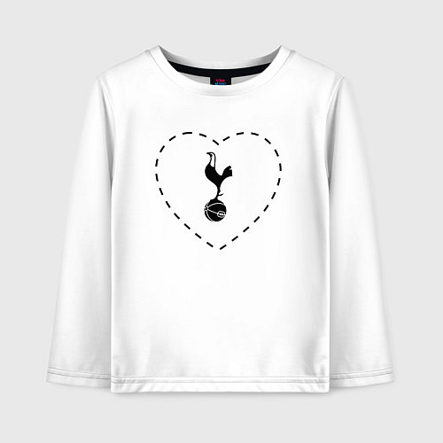 Детский лонгслив Лого Tottenham в сердечке / Белый – фото 1