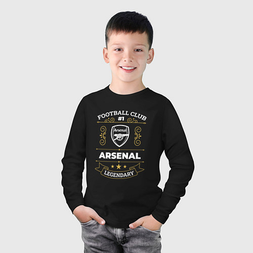 Детский лонгслив Arsenal: Football Club Number 1 / Черный – фото 3