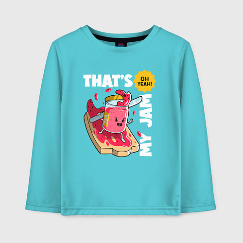 Детский лонгслив Thats my jam / Бирюзовый – фото 1