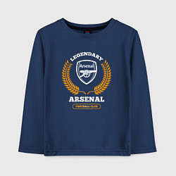 Лонгслив хлопковый детский Лого Arsenal и надпись Legendary Football Club, цвет: тёмно-синий