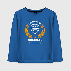 Лонгслив хлопковый детский Лого Arsenal и надпись Legendary Football Club, цвет: синий
