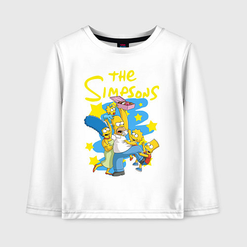 Детский лонгслив The SimpsonsСемейка Симпсонов / Белый – фото 1