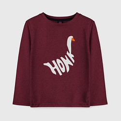 Лонгслив хлопковый детский Honk White Гусь Белый, цвет: меланж-бордовый