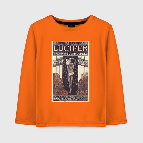 Детский лонгслив Lucifer Mourning Game Винтажная афиша / Оранжевый – фото 1