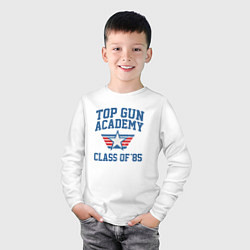 Лонгслив хлопковый детский TOP GUN Academy Class of 85, цвет: белый — фото 2