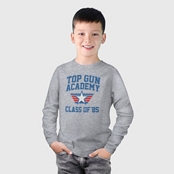 Лонгслив хлопковый детский TOP GUN Academy Class of 85, цвет: меланж — фото 2