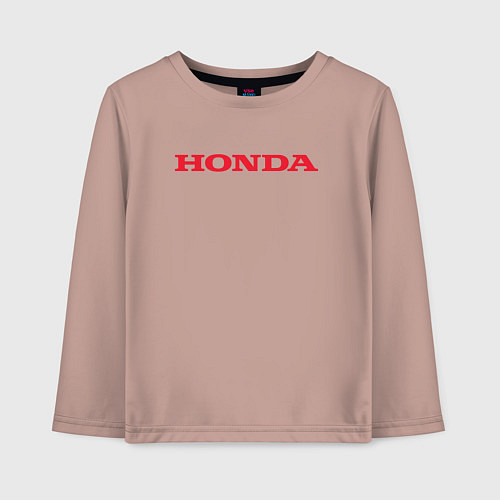 Детский лонгслив HONDA ХОНДА LOGO спина / Пыльно-розовый – фото 1