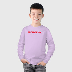 Лонгслив хлопковый детский HONDA ХОНДА LOGO спина, цвет: лаванда — фото 2