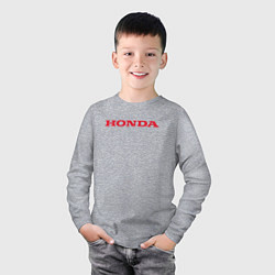 Лонгслив хлопковый детский HONDA ХОНДА LOGO спина, цвет: меланж — фото 2