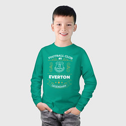 Лонгслив хлопковый детский Everton FC 1, цвет: зеленый — фото 2