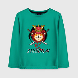 Лонгслив хлопковый детский Shiburai, цвет: зеленый