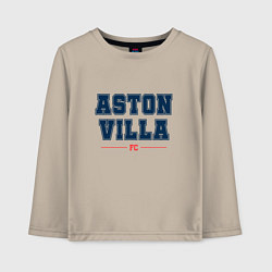 Лонгслив хлопковый детский Aston Villa FC Classic, цвет: миндальный