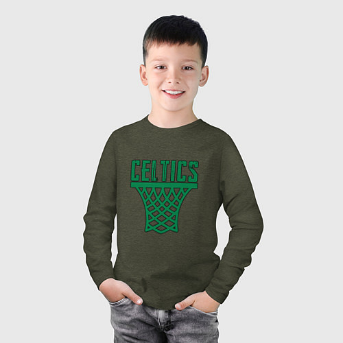 Детский лонгслив Celtics Dunk / Меланж-хаки – фото 3