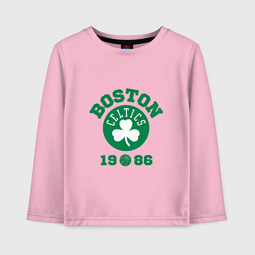 Детский лонгслив Boston 1986 / Светло-розовый – фото 1