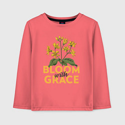 Лонгслив хлопковый детский Bloom with grace, цвет: коралловый