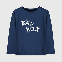 Лонгслив хлопковый детский Bad Wolf злой волк, цвет: тёмно-синий