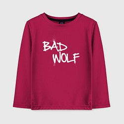 Лонгслив хлопковый детский Bad Wolf злой волк, цвет: маджента