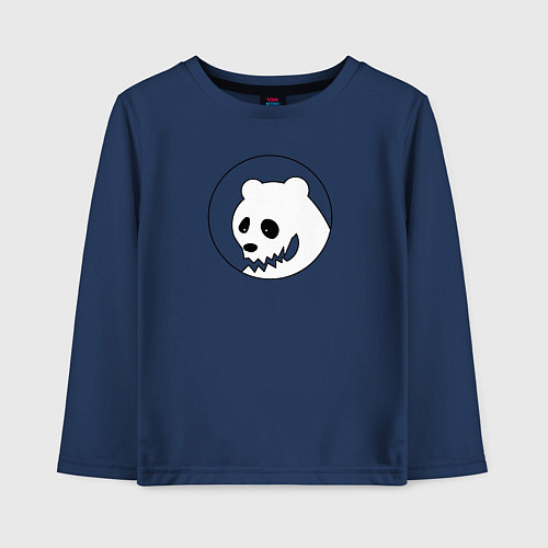 Детский лонгслив Смешной медведь с зубами / Тёмно-синий – фото 1
