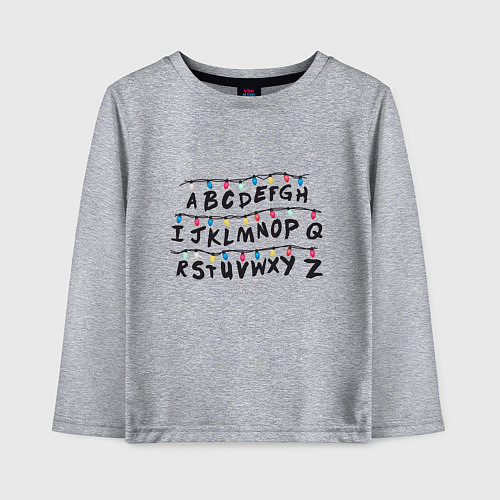 Детский лонгслив STRANGER THINGS ALPHABET / Меланж – фото 1