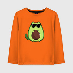 Лонгслив хлопковый детский Avo cat o в очках, цвет: оранжевый
