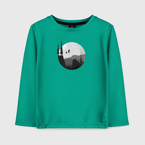 Детский лонгслив И тут медведи полетели / Зеленый – фото 1