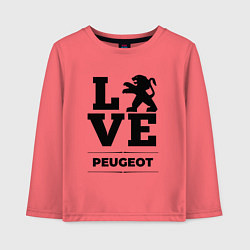 Лонгслив хлопковый детский Peugeot Love Classic, цвет: коралловый