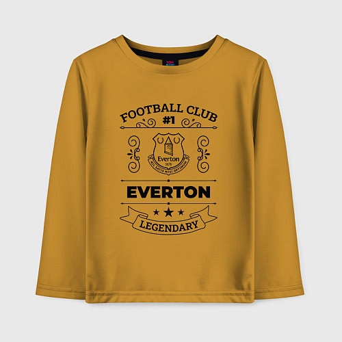 Детский лонгслив Everton: Football Club Number 1 Legendary / Горчичный – фото 1