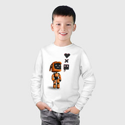 Лонгслив хлопковый детский Оранжевый робот с логотипом LDR, цвет: белый — фото 2