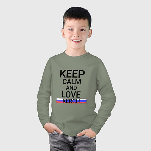 Детский лонгслив Keep calm Kerch Керчь / Авокадо – фото 3