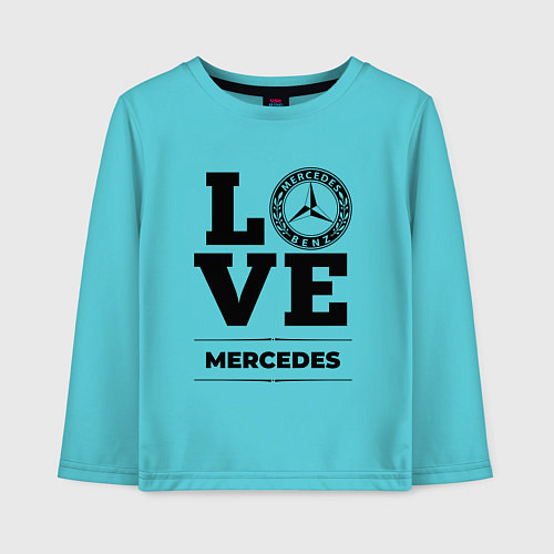 Детский лонгслив Merсedes Love Classic / Бирюзовый – фото 1