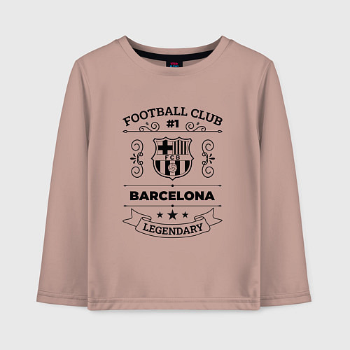 Детский лонгслив Barcelona: Football Club Number 1 Legendary / Пыльно-розовый – фото 1