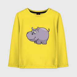 Лонгслив хлопковый детский Милый Бегемот, цвет: желтый
